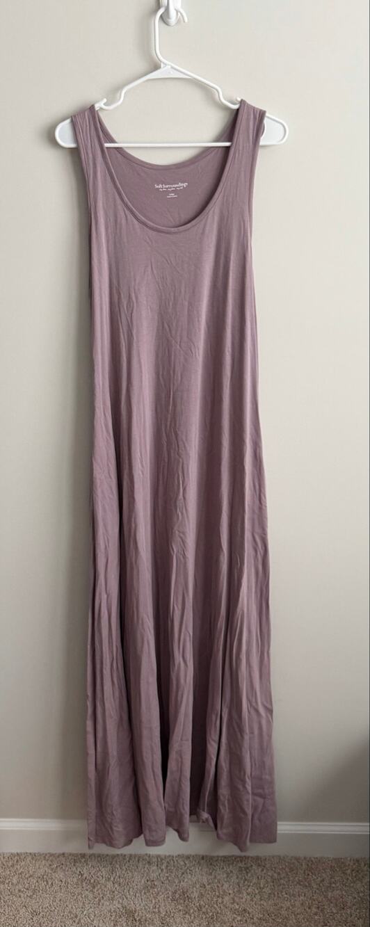 Soft Surroundings Mauve Sleeveless Maxi Tank Dress Size Large